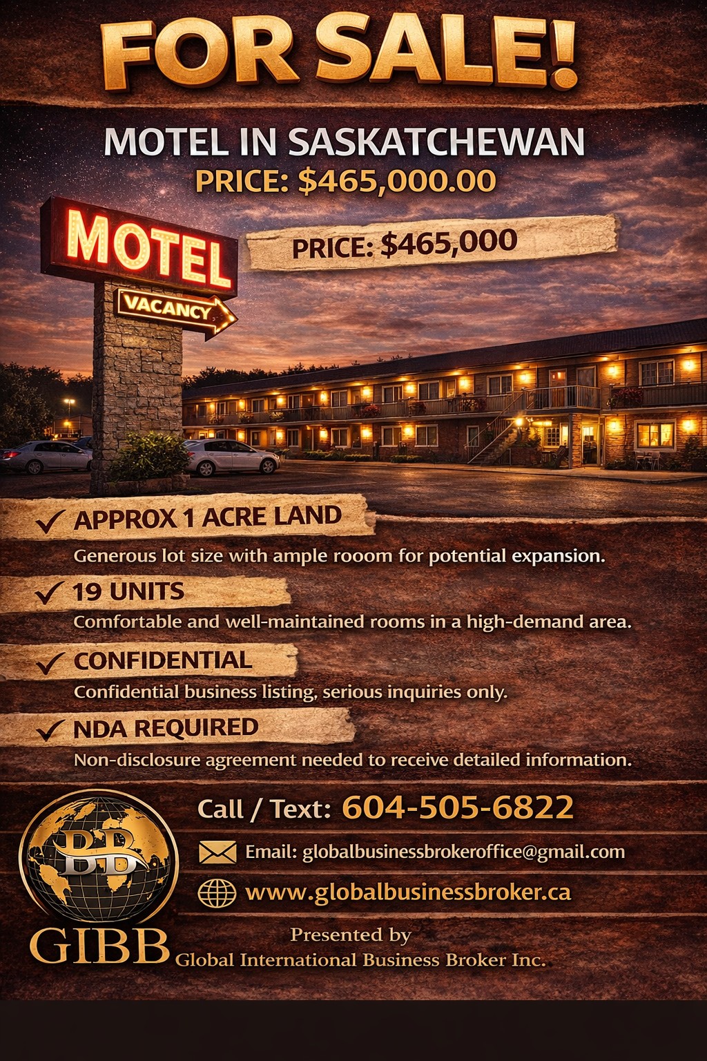 PROFITABLE MOTEL OPPORTUNITY IN SASKATCHEWAN 